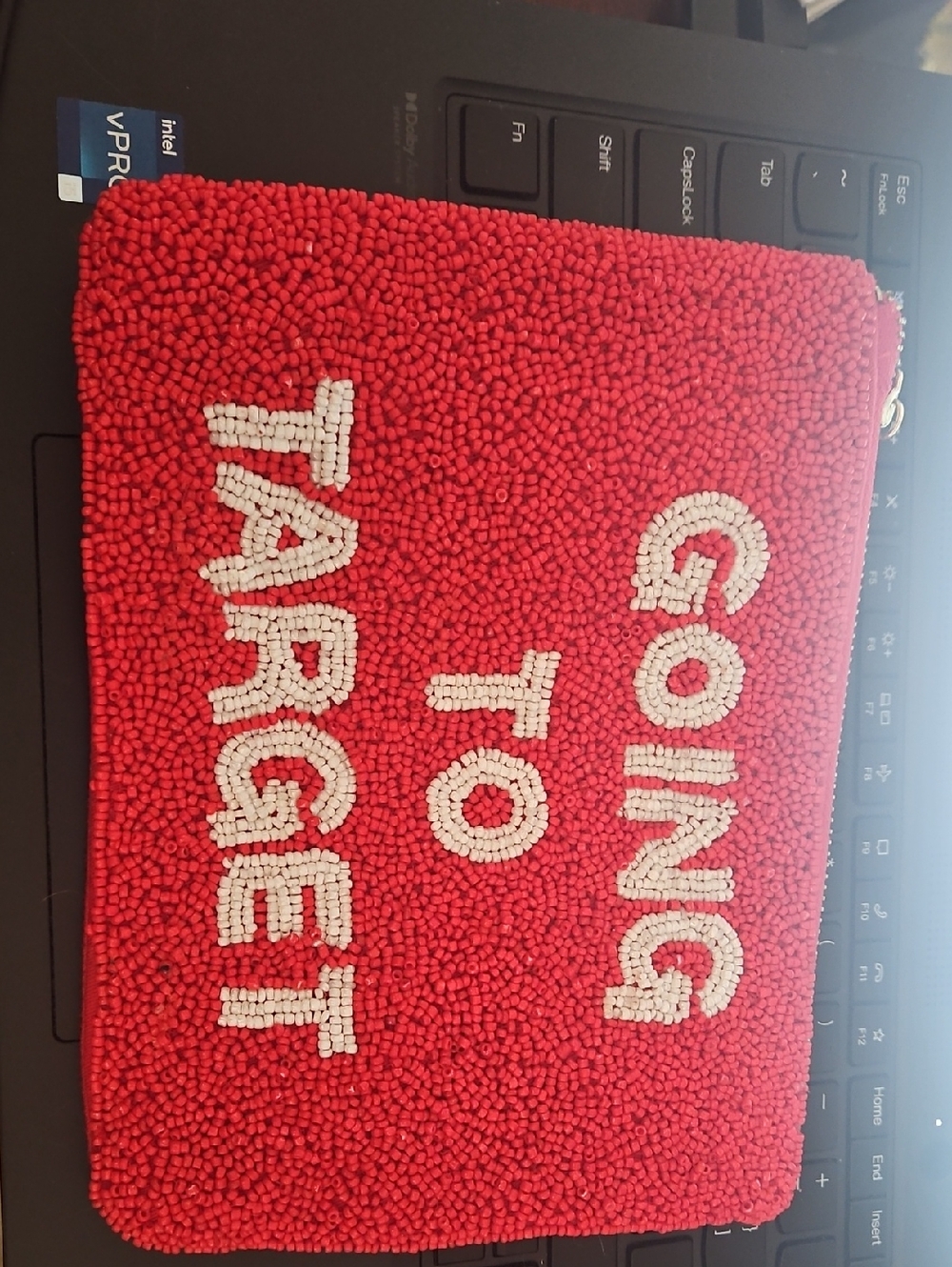 Kate Spade Red Beaded 'Going to Target' Pouch
